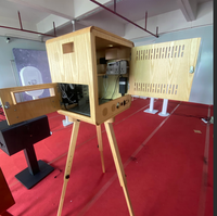 Dernière génération de photomaton à écran tactile de 15,6 pouces, photomaton vintage authentique en bois avec appareil photo reflex numérique instantané pour mariage