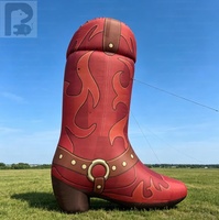 Botte de cowboy gonflable personnalisée avec imprimé western, grand accessoire gonflable à thème pour événement de rodéo et exposition sur le thème western
