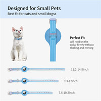 Collier pour animaux de compagnie en PU de couleur unie avec support AirTag, traceur anti-perte, personnalisable, collier pour petits animaux de compagnie pour chiot, chaton, chats