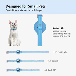 Collar de PU de Color Sólido para Mascotas con Soporte para Apple AirTag, Rastreador Antipérdida, Collar Personalizable para Mascotas Pequeñas, Cachorros, Gatitos y Gatos - Product Image 4