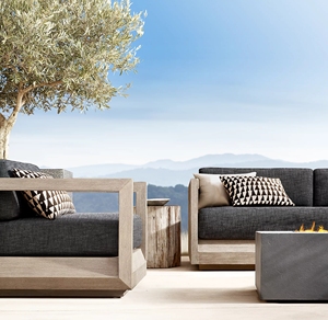 Muebles modernos de <span class=keywords><strong>exterior</strong></span> impermeables, tela de <span class=keywords><strong>exterior</strong></span> de teca de espuma seca, juegos de jardín y patio, sofá de <span class=keywords><strong>madera</strong></span> - Product Image 3