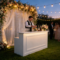 Comptoir de bar portable, élégant et minimaliste, au design rectangulaire classique et moderne, idéal pour les mariages, les événements et les fêtes en plein air