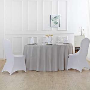 Grosir kustom taplak meja poliester bulat pesta putih taplak meja poliester untuk meja pernikahan - Product Image 1