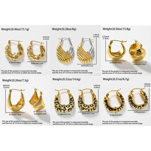 Boucles d'oreilles pendantes classiques vintage tendance à motif floral, plaquées or 18 carats, en acier inoxydable, vente en gros pour femmes - Product Image 6