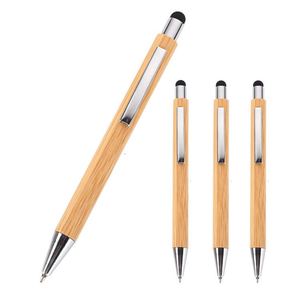 Wholesale 2 in 1 Multi-Function Stylus Press Bamboo Ballpoint <b>Pen</b> With Laser Custom Printed Logo for Office Gift - Product Image 1