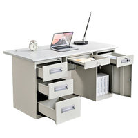 Bureau debout moderne modulaire en fer ignifuge à double piédestal, conception démontable, revêtement poudré, pour la maison, l'école, le bureau, le commerce