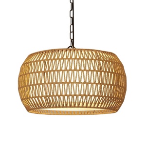 Retro Handmade Rattan Art Chandelier Indoor Restaurant Dining Room <b>Hanging</b> Pendant <b>Light</b> for Living Room - Product Image 1