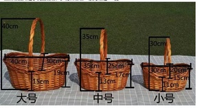 Giỏ Liễu Gai Có Tay Cầm Giỏ Thu Hoạch Dệt Bằng Tay Màu Nâu Sẫm Giỏ Hoa Liễu Gai Để Đựng Đồ, Dã Ngoại, Phục Sinh, Sắp Xếp - Product Image 6