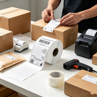 Etiquetas Adhesivas Personalizadas, Etiquetas Térmicas Impermeables, Código de Barras de Escritorio para Etiquetas de Envío, Etiquetas de Embalaje