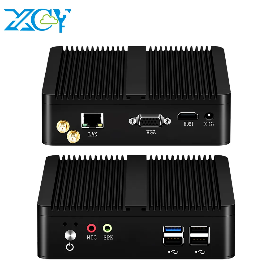 XCY Fanless Mini PC J1900 N2930 N2840 Gigabit Ethernet 4x USB Único computador de escritório LAN