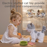 Jouets en peluche interactifs pour enfants Tumama : chat en peluche électronique doux avec commande vocale et laisse, pour l'éveil parent-enfant