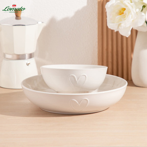 Stock ! Assiette creuse en porcelaine écologique, assiettes en céramique blanches polyvalentes, plats à sauce créatifs, assiette à dessert, pour hôtels et mariages - Product Image 3