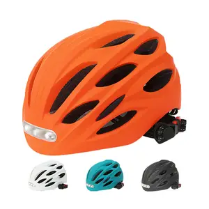 Venta al por mayor casco de bicicleta deporte luces de señal adultos hombres carretera montaña Bicicleta electrónica casco de bicicleta