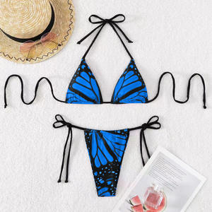 Ensemble de bikini deux pièces pour femmes LM S-3XL, sexy, imprimé, à bretelles, rembourré, séchage rapide - Product Image 3