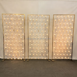 Grand support en métal doré pouvant contenir des bougies, décoration en fer, cadre décoratif, grille murale pour champagne, pour la décoration de mariage, fond de scène, décoration de scène - Product Image 6