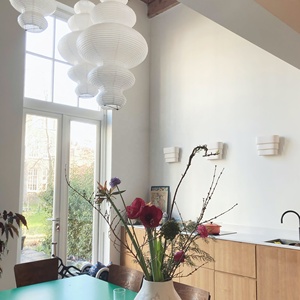 Vintage Home Decoration <strong>Rice</strong> Paper Pendant Lamp Unique Shape Paper Hanging <strong>Light</strong> for Hotel Living Room - Product Image 2