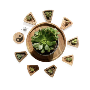 Plateau en bambou rectangulaire 30 cm à motif en treillis pour jardinières de pépinière - Product Image 3