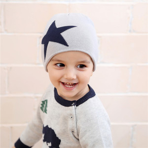 <span class=keywords><strong>Bonnet</strong></span> tricoté pour enfants en <span class=keywords><strong>laine</strong></span>, sans coutures, avec étoile à cinq branches, pour garçons et bébés - Product Image 4
