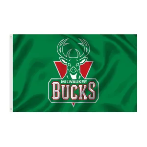 Drapeaux milwaukee en Polyester avec impression numérique personnalisée, impression rapide, 3x5 pieds, 100D, drapeaux pour basket-ball, terminal mobile