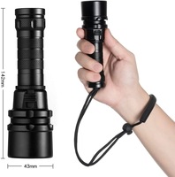 Lampe torche de plongée sous-marine professionnelle en aluminium, étanche IP68, rechargeable par USB, avec batterie 18650 et mode SOS