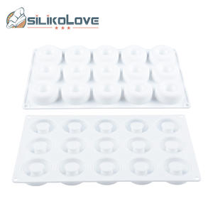 Molde <span class=keywords><strong>de</strong></span> Silicona para Hornear Donas <span class=keywords><strong>de</strong></span> Alta Calidad con 15 Cavidades Circulares, Herramientas <span class=keywords><strong>de</strong></span> Decoración para Pasteles - Product Image 1