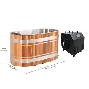 Baignoire de récupération à froid <span class=keywords><strong>en</strong></span> forme de U avec incrustation <span class=keywords><strong>en</strong></span> <span class=keywords><strong>bois</strong></span> de cèdre, design moderne, jacuzzi extérieur et caractéristiques écologiques - Product Image 5