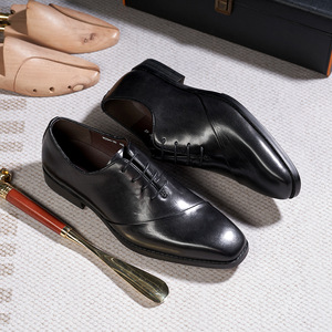 Chaussures habillées italiennes pour hommes - Nouvelles chaussures Oxford tendance à lacets en cuir de haute qualité pour affaires et soirées - Product Image 6