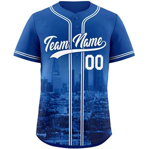 定制高品质城市风格蓝白棒球球衣 - Product Image 2