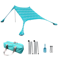 Tente de plage pliable, abri de soleil, chapiteau parapluie de plage avec pôle en aluminium, vente en gros