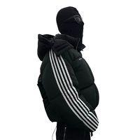Veste matelassée épaisse personnalisée avec logo brodé et imprimé, veste rembourrée de duvet, fermeture éclair, capuche, unisexe