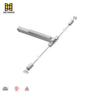 Dispositif de panique en acier inoxydable KEYMAN Barre de poussée double coupe-feu pour tige verticale Surface de porte de sortie Dispositif de sortie de tige verticale - Product Image 1