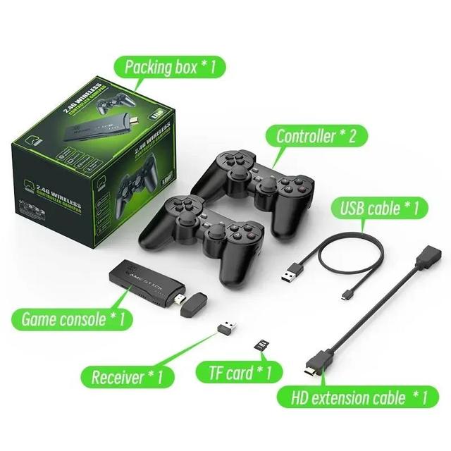 Video Game Sticks M8 Console 2.4G Dual Wireless Controller Game Stick 4K Linux OS 20000 Games 64GB Retro Classic for PS1/MAME