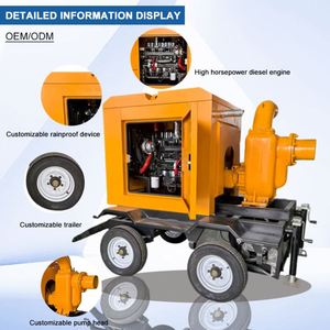 Camion pompe diesel mobile centrifuge à haut débit pour le contrôle des inondations, auto-amorçant haute pression pour le drainage des eaux usées industrielles - Product Image 2