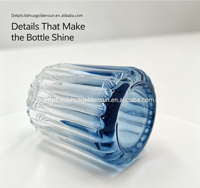 Flacon diffuseur d'arômes en verre blanc haute esthétique 150 ml, cylindrique côtelé, vide, pour huiles essentielles et sérum de soin de la peau