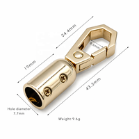 Mousqueton à rivet en métal pour extrémité de cordon, de luxe, classique, écologique, en alliage de zinc électroplaqué, clip pivotant, connecteur de corde pour sacs, tirette de fermeture éclair