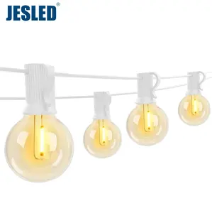 JESLED G40 Led 글로브 전구 정원 파티오 트리 장식 문자열 조명 화환 결혼식 야외 휴일 30FT 50FT 100FT 요정 빛