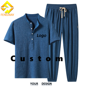 <span class=keywords><strong>Set</strong></span> di pantaloni a maniche corte e pantaloni da uomo in seta di ghiaccio - Product Image 1