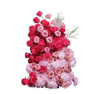 Tapis de fleurs pour allée de mariage, guirlande florale en soie pour la décoration de la scène de cérémonie et de l'entrée - Product Image 5