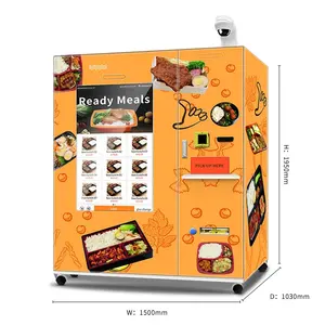 Penjualan terlaris baru layar sentuh besar mesin penjual makanan beku sepenuhnya otomatis mesin penjual makanan segar dengan 45S pemanasan cepat