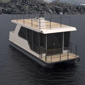 Casa prefabbricata galleggiante galleggiante Boathouse piccola casa per feste in barca piccola acqua Hotel galleggiante sul fiume del lago