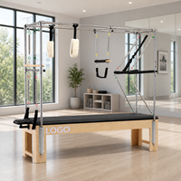 Reformer Cadillac 3 en 1 de Madera de Arce Comercial para Gimnasio, Equipo Completo con Programas