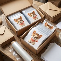 Stiker Transfer UV DTF Custom Frenchie Club 3D Kartun Anjing Kristal Gloss Tahan Air MOQ Rendah
