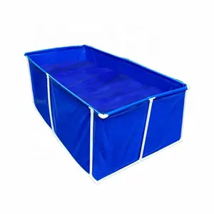 Factory fish tank liner plastic fish farm tank steel frame water tank for swimming or fish raising