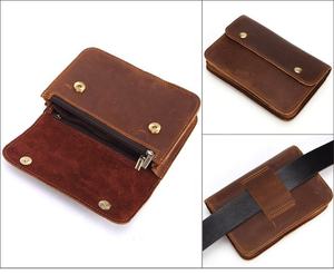 Sac banane pour homme en cuir de vache véritable, petit sacoche de téléphone en cuir Crazy Horse, sacoche de ceinture rétro pour affaires, fabriqué à l'usine d'Andong - Product Image 3