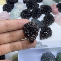 Venta al por Mayor de Mini Esculturas de Flores Ruyi de Cristal Natural, Figuritas Florales de Piedras Preciosas, Decoración de Rejilla de Cristal, Feng Shui, Manualidades de Lujo