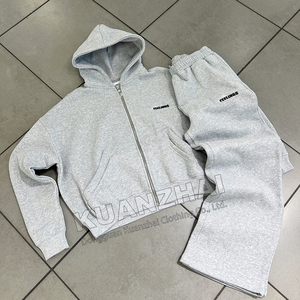 Custom Hoodie Jacket and Sweatpants Jogger Set Sports Flare Sweatsuit Manufacturer Customized Baggy Acid Wash <strong>Tracksuits</strong> for Men - Product Image 2