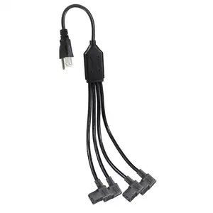 6FT 3 Prong NEMA 5-15P TO IEC C13 1 TO 4 90 Degrees Y Type Power Cord Cable Compatible for TCL Roku Smart LED LCD HD TV