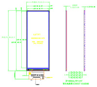 Module d'écran LCD TFT IPS 6,8 pouces 480x1280, carte de contrôle d'affichage LCD de type barre NV3051F 40 broches, carte de pilote MIPI personnalisée