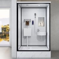 Pod Kamar Mandi Modular Prefabrikasi Keramik Modern Mewah Desain Tenda Safari Rangka Aluminium Alloy Ramah Lingkungan untuk Hotel Luar Ruangan