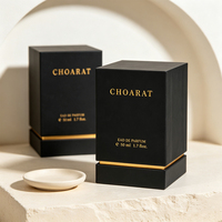 Boîte cadeau de parfum rigide en carton personnalisée en gros, finition mate noire douce au toucher, emballage de luxe pour parfum, boîte en papier pour parfum vide